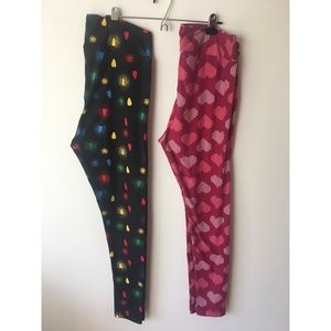 LuLaRoe TC Holiday Leggings (2 pairs)